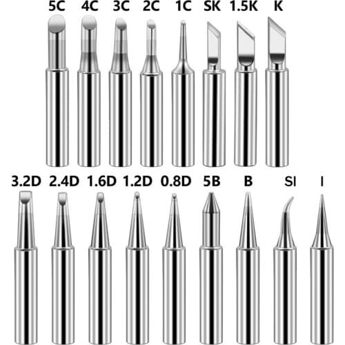 17pcs/15pcs Soldering Iron Tips Set 900M Copper Welding Heads BGA Tools fit 936/937/938/969/8586/852D Hakko Atten Quick Saike