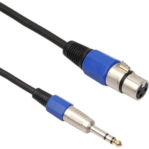 New Arrival 3 Pin XLR Female to 1/4" 6.35mm Male Plug Stereo Adapter Cable 3-pin Microphone Cable Cord 30cm