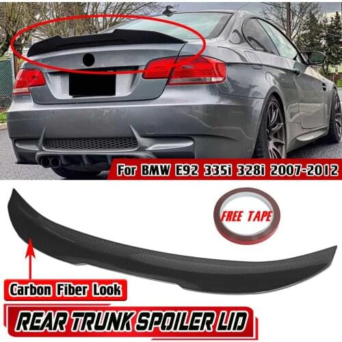 New PSM Style Car Rear Trunk Boot Lip Spoiler Wing Lid Extension For BMW E92 335i 328i 2007-2012 Car Rear Wing Spoiler Lip ABS