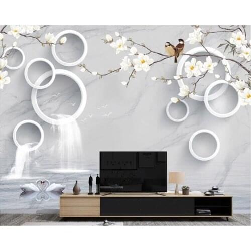 Beibehang papel de paredePainting wallpaper living room background photo HD floral relief 3D visual effect hotel wallpaper mural