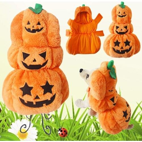 Pet clothes Halloween Teddy Dog Clothes Winter Yorkshire Terrier Dog Clothes Three-dimensional Pumpkin Pet Clothes Dress U