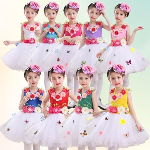Clothing dance dress for girls Princess dress Student choir clothing child modern dance costumes for kids salsa skirt