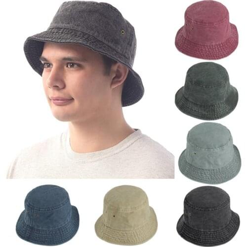 Washed Cotton Bucket Hat Mens Short Brim Black Grey Casual Spring Autumn Woman Trendy Girls Fashion Accessories