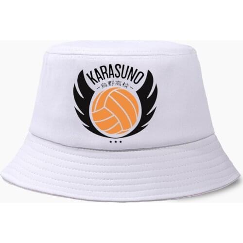 Japan Anime Haikyuu Bucket Hat Karasuno Volleyball Club Caps Men Women High School Hip Hop Beach Cap Fisherman Panama Bob Hats
