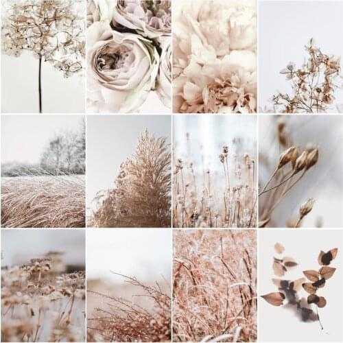 CHENISTORY 60x75cm Frame Picture Painting By Numbers Kits Plant Flowers Acrylic Wall Art Home Decors Coloring By Numbers Diy Gif