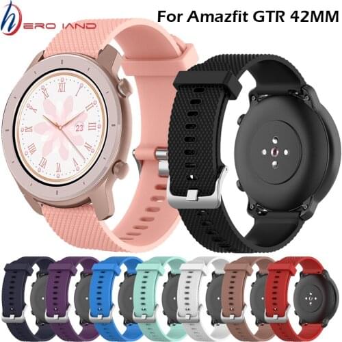 Watchband for Xiaomi Huami amazfit GTR 42mm/Amazfit Bip U/GTS strap Metal buckle Silicone belt Sport Smart watch bracelet strap