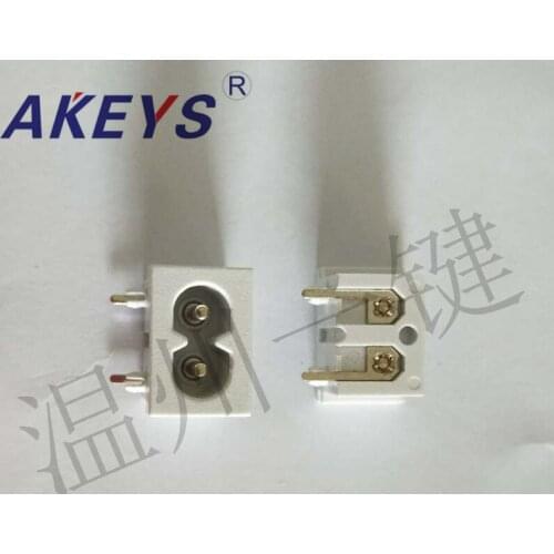 10 PCS AC-003C power socket high quality base 90 degree 8 word 8 word socket 10A250V plum blossom socket white