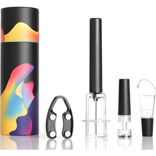 Wine Opener Vacuum Plug for Wine 4 in 1 Wine Air Pressure Pump Opener Set ,Wine Foil Cutter Tool,Gift Set
