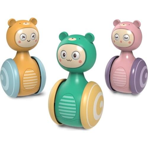 Sliding Tumbler Bell Rattle Infant Toys Cartoon Roly-poly Learning Education Toys For Kids Tumbler Mobile Bell Toy