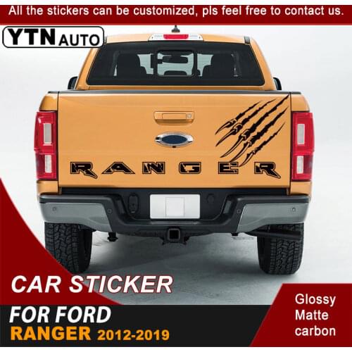 Fit For Ford Ranger 2012 2013 2014 2015-2019 Tail Door Car Decal Paw Stripe Racing Graphic Vinyl Cool Car Sticker Customized