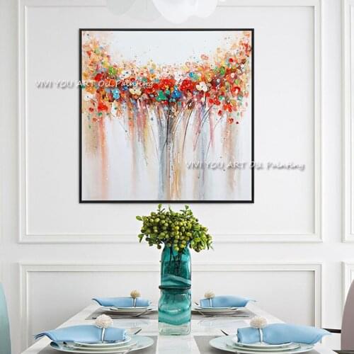 High Quality Abstract Thick oil painting On Canvas Handmade Beautiful red Abstract Landscape Oil Paintings