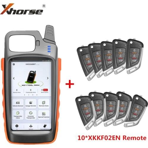 XHORSE VVDI KEY TOOL MAX Remote and Chip Generator With 10pcs Universal XKKF02EN Remote Keys Get Free ID48 96bit Function