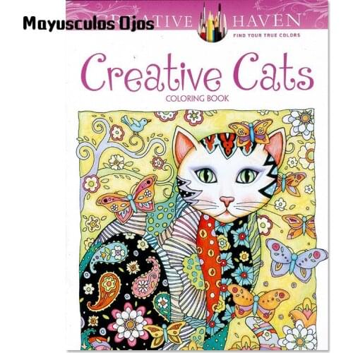 ZH 1PC Secret Garden Creative Cats Coloring Book Childrens Graffiti 12 Pages