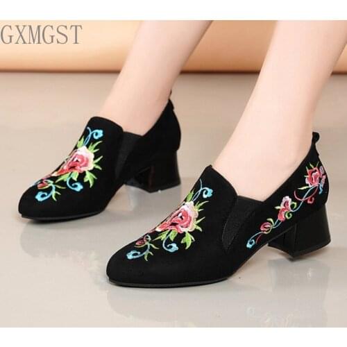 2021 NEW Fashion High Quality Women Shoes Low Heels Dress Shoes Black Office Work Shoes Woman Shallow Single Shoes