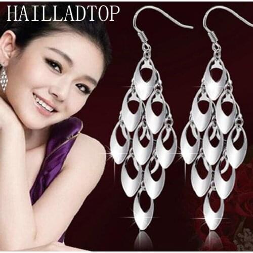 Peacock Drop Earring Silver 925 Plated Alloy Peacock Dangle Earrings For Women Fashion Statement Jewelry Drop Earring For Women