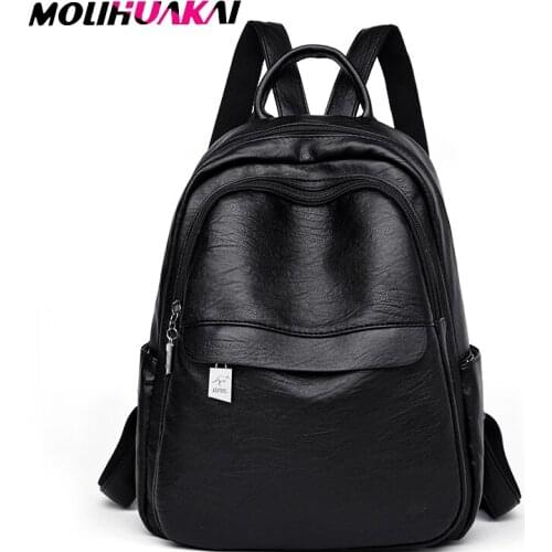 Women Backpack Female Vintage Leather Backpacks Ladies Sac a Dos School Bags For Girls Large Capacity Travel Back pack Rucksacks