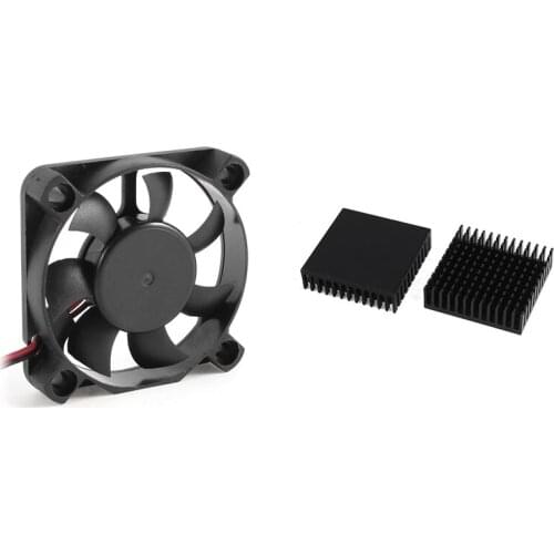 1Pcs 50Mm X 10Mm DC 12V 2-Pin Connector Computer Case Cooler Cooling Fan & 2 X Black Aluminum Radiator Heat Sink Heat Sink 40 X
