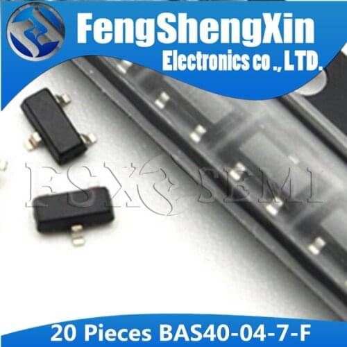 20pcs BAS40-04-7-F SOT23-3 K44 BAS40-04 SOT-23 BAS40-04-7 BAS40 SURFACE MOUNT SCHOTTKY BARRIER DIODE