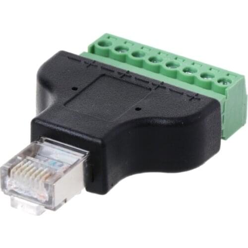 2020 New RG45 8P8C Pin Metal Cable Modular Plugs Screw Binding Post Terminals Adapter