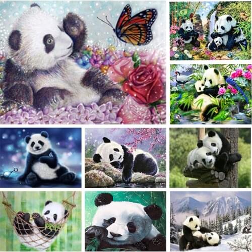 5d diy diamond painting animal panda painting cross stitch set 5d mosaic art painting rhinestone embroidery home decoration gift