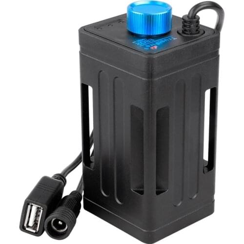 Bicycle Lamp Battery Box 8.4V 5V Dual Voltage Output for 2/4/6 18650/26650 Battery W/ Strap Optional 100-240V Adaptor Trustfire