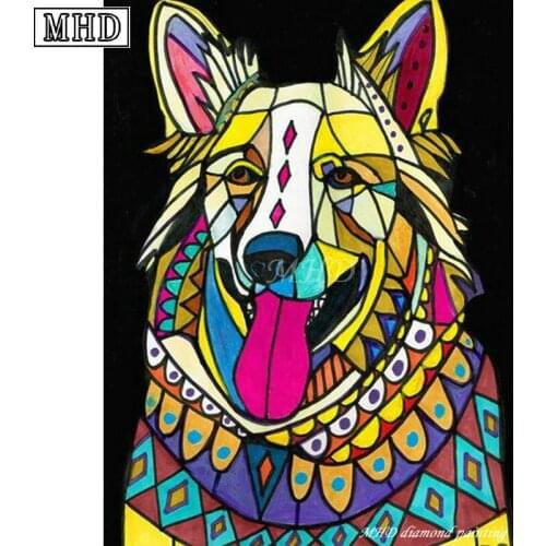 Animal full square drill 5D DIY Diamond Painting Dog Diamond Embroidery Color Collie Mosaic Rhinestone Cross Stitch SD17