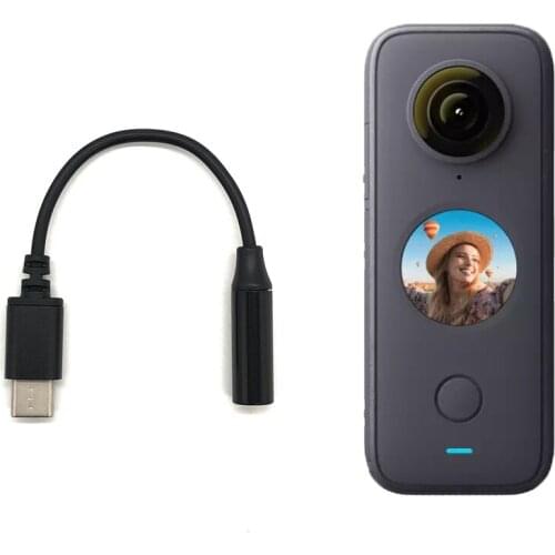Audio Adapter Cable Type-c to External 3.5mm Microphone Port For Insta360 ONE X2 Camera Accessries High-quality adapter cable