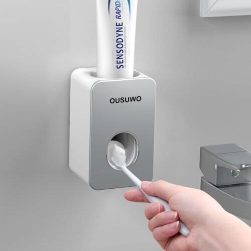 Automatic toothpaste holder Wall-mounted punch free Squeezer Wall Mount Storage Bathroom Accessories Sets