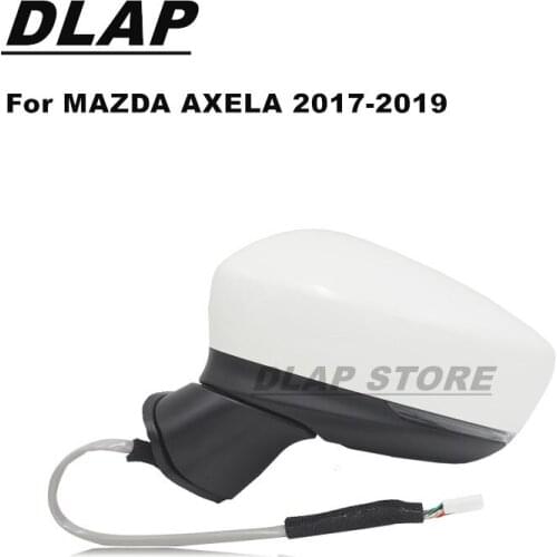 Car For MAZDA 3 AXELA BN BM 2017 2018 2019 Outer Rearview Side Mirror Assy With LED Heated Blind Spot Detection unpainted