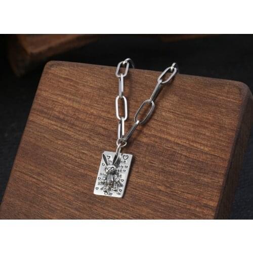 Solid 925 Sterling Silver rabbit Necklace Chain Women Jewelry mom gift A4397