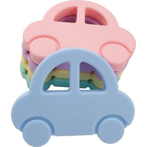 Chenkai 10PCS Silicone Car Teether DIY Baby Shower Chewing Pendant Nursing Sensory Jewelry Teething Pacifier Dummy Toy Gfit