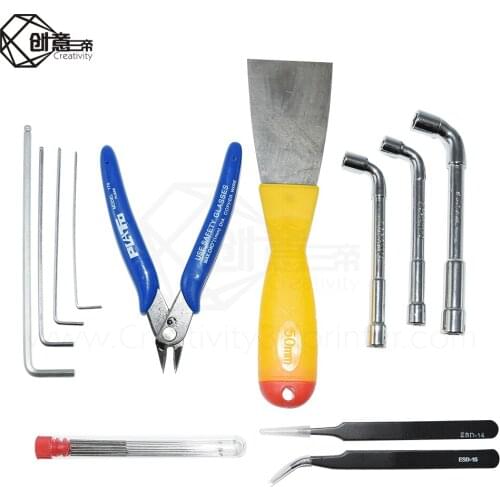 3D Printer Parts DIY Complete Tool 3D Printing Dressing Tool Wrench / Tweezers / Shovel / Nozzle Cleaning Kit For 3D Printer
