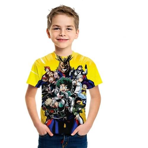 My Hero Academia 3D Printing kid T-Shirt 2021 New Harajuku T-Shirt Childrens Fashion Versatile Street Loose Short Sleeve Casua