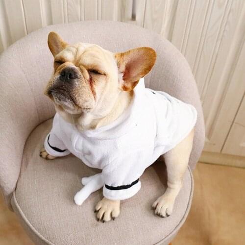 Cute Dog Bathrobe Pet Pajamas Puppy Cat Sleeping Clothes Soft Bath Drying Towel Coat Jacket For Bulldog Pug Teddy Welsh Corgi