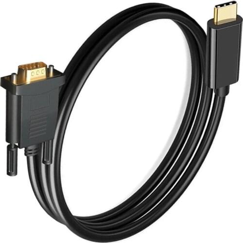 USB C To VGA Cable 1080P Type C To VGA Converter Adapter Cable for Laptop UHD External Video Projector 1.8m
