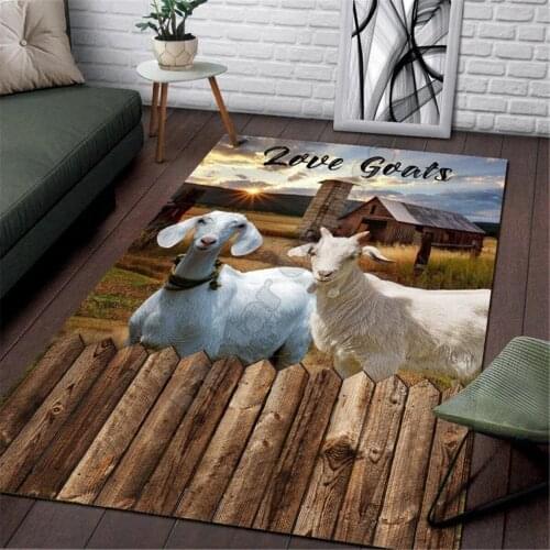 Love Goats Area Rug 3D All Over Printed Carpet Mat Living Room Flannel Bedroom Non-slip Floor Rug 03