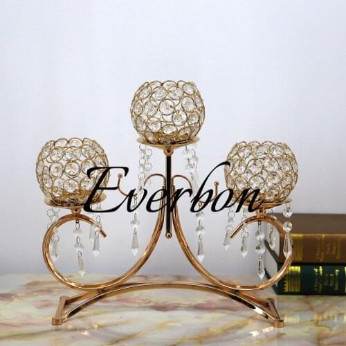 Creative Alloy Branches Hanging Crystal Candlestick Home Decoration Pendant Candle Holders Candelabra Centerpieces Wedding