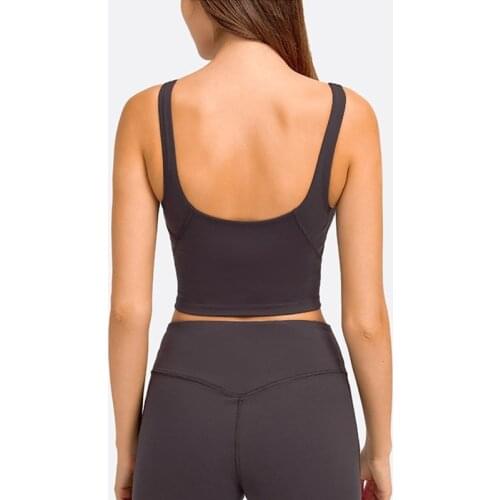 Hot Selling Wholesale Pop Women Sports Bra Tight Gym Crop Top Yoga Vest Shockproof With Chest Pad High Strength Fitness Clothing
