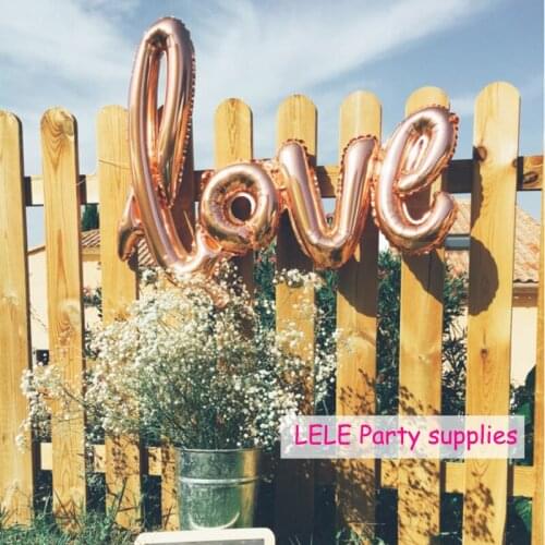 Ligatures Love Balloons Wedding Decoration Champagne Gold Red Foil Balloon Birthday Ballons Wedding Anniversary Decoration