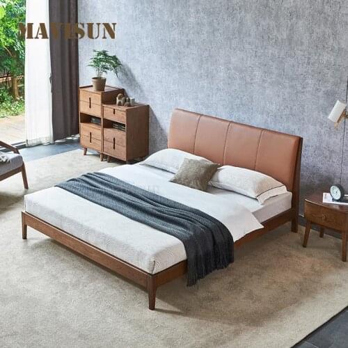 Bedroom Set Furniture Modern Luxury Sleeping Beds For Adults Simple Minimalist Double Wedding Bed With Wooden Frame Household