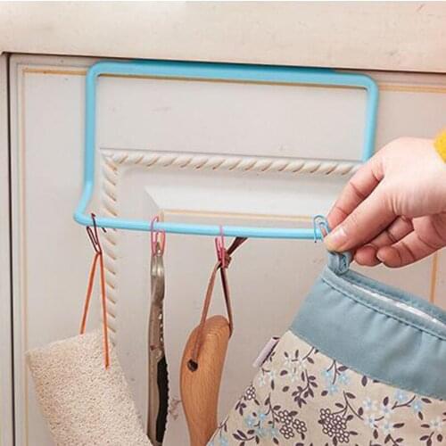 Multifunction Hanging Holder Home Storage Organizer Towel Rack Cupboard Cabinet Door Back Plastic Portable Kitchen Accessories