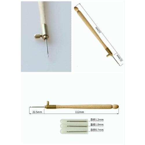 2019 Wooden Handle Tambour Crochet Hook with 3 Needles French Crochet Embroidery Beading Hoop Sewing Tool Set DIY Craft