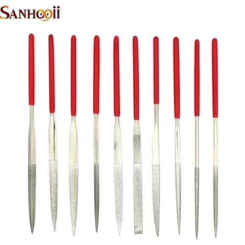 SANHOOII 10pieces/lot 140mm Diamond Mini Needle File Set Hand Tools Kit For Crafts Ceramic Glass Gem Stone Hobbies Tools