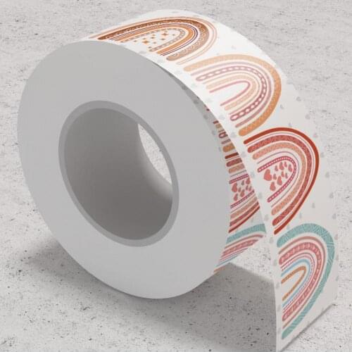 1 Roll Lables Stickers Rainbow Pattern Border Sticker Crafts Ornaments Art Paper Frame Album Decals For Bulletin Board Decor