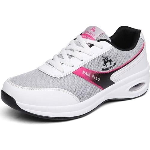 2021 Newest Fashion Women Leather Casual Shoes Summer Breathable Mesh Soft Sports Sneakers