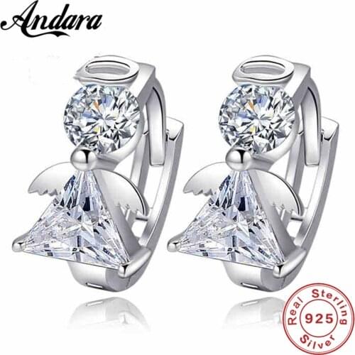 Wholesale Jewelry 925 Sterling Silver Earrings Woman Round Little Angel Earrings Silver earrings
