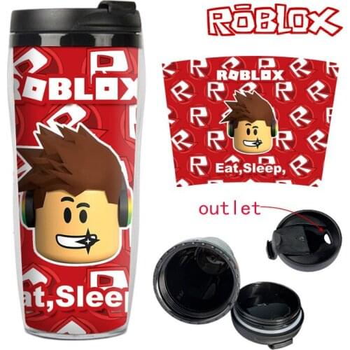Original Roblox Surrounding Double-layer Insulated Plastic Cup Outdoor Sports Bottle Cold Water Cup Creative Kid Water Cup 400ml
