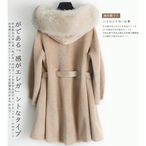Real Fur Coat Winter Women Clothes Hooded Sheep Shearing Wool Jacket Korean Womens Coats Manteau Femme 270027 YY1611