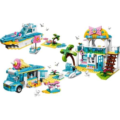 Enlighten friends Building Blocks 316PCS 3 IN 1 Colorful Holidays vacation ship Building Blocks Sets Compatible Friends