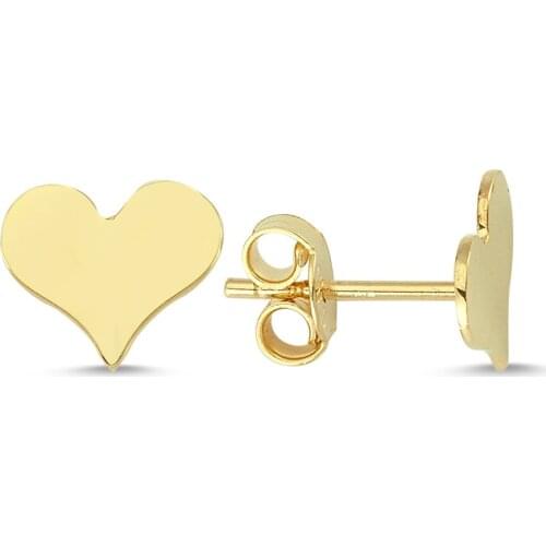 14k (585) Gold Plain Mini Heart Earring